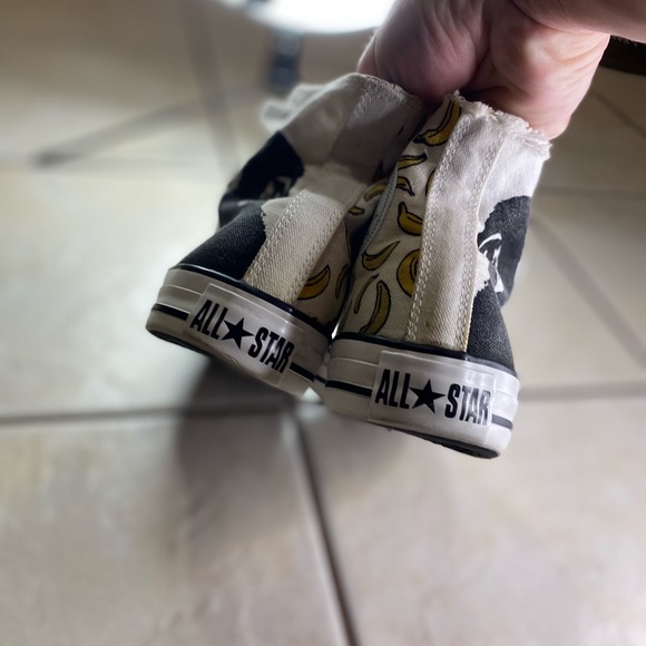 Rare Banksy Thinker Monkey Bananas Design Converse Men 5 woman’s 7 - Picture 6 of 10